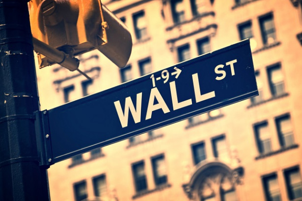Wall stree direction sign, New York vintage process