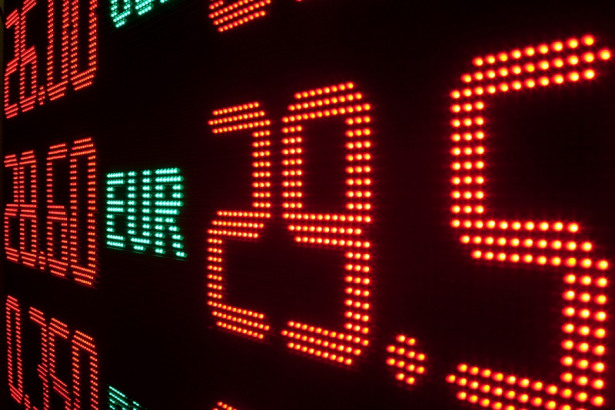 Board with currency exchange rates
