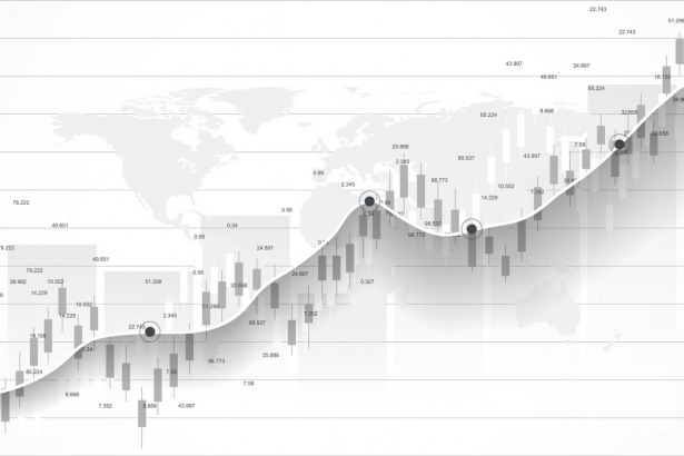 Stock market and exchange. Business Candle stick graph chart of stock market investment trading. Stock market data. Bullish point, Trend of graph. Vector illustration