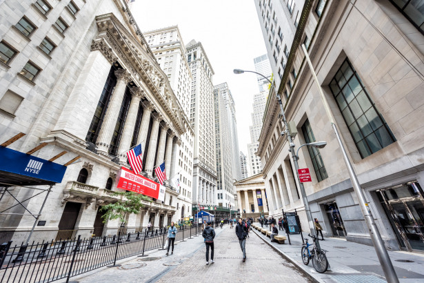 Wall street, NYSE stock exchange building