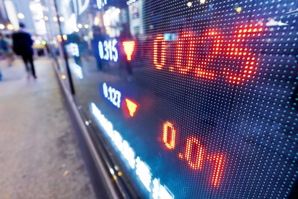 Stock market in the city