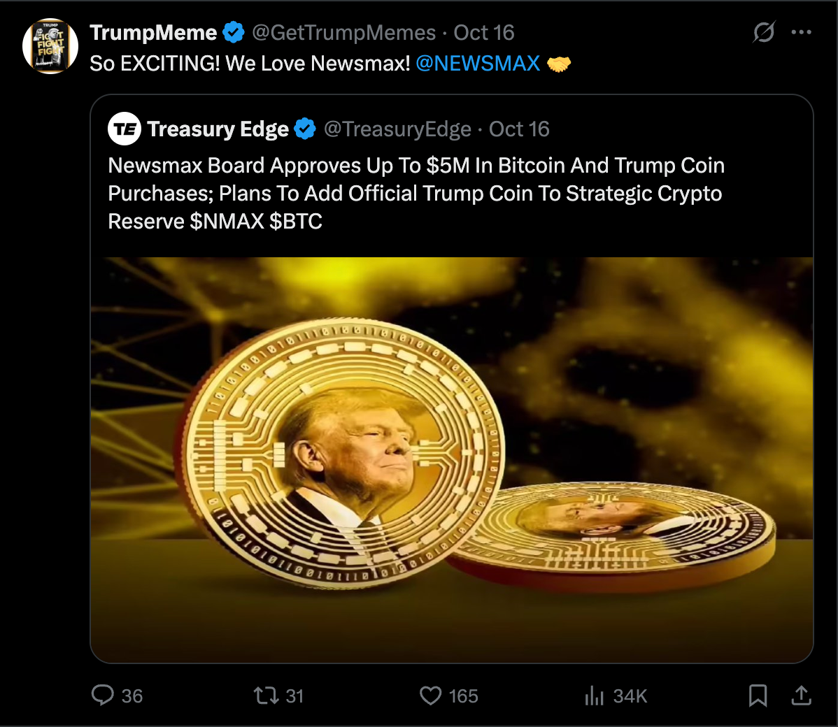 Trump Price News: CZ Pardon and Newsmax Investment Could Propel TRUMP to $9  | FXEmpire