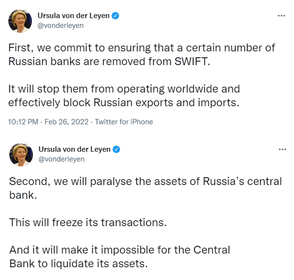 EU’s Von der Leyen lays out Russia sanctions