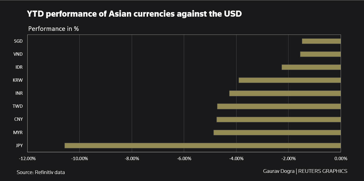 YTD performance of Asian currencies against the USD –
