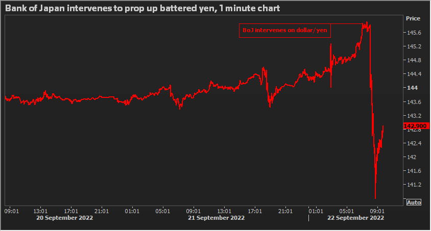 Japan intervenes to prop up battered yen