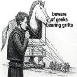 Beware of Geeks Bearing Grifts logo