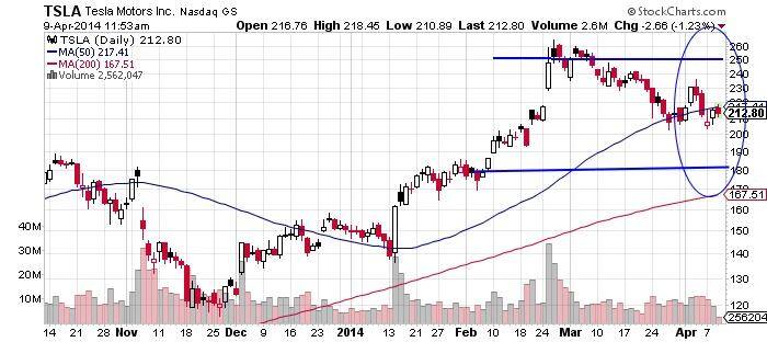 TEsla Motors Inc Chart