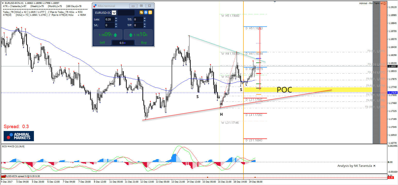 EUR/USD Bullish SHS Pattern Close to D L3 Camarilla Pivot