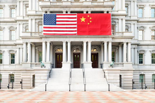 USA/Chinese Flag - Old Exective Office Building, Washington, D.C.