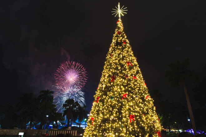 New year tree and firework