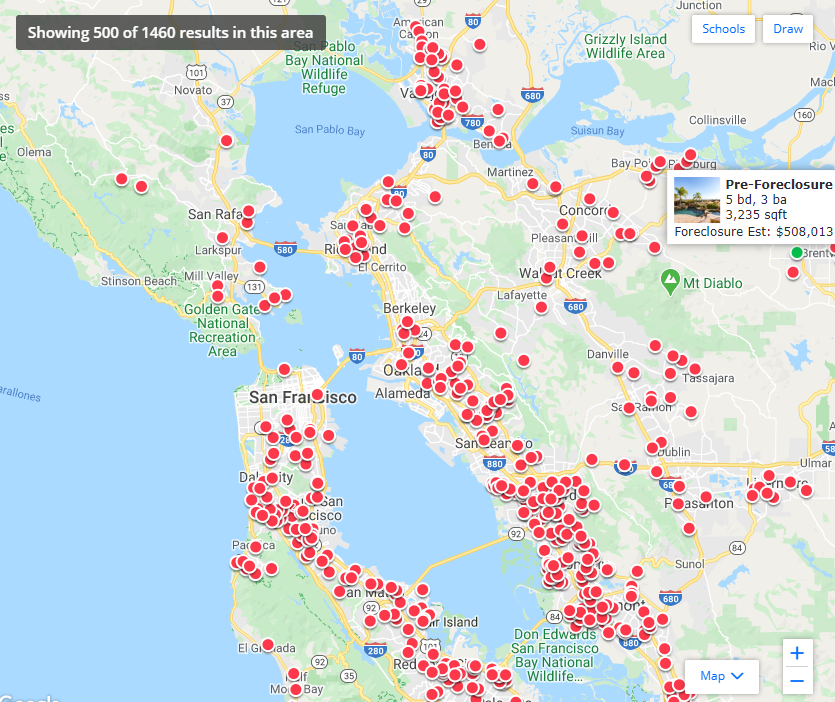 Current San Francisco Foreclosure Map 