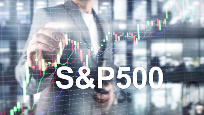 American stock market index S P 500 - SPX. Financial Trading Business concept