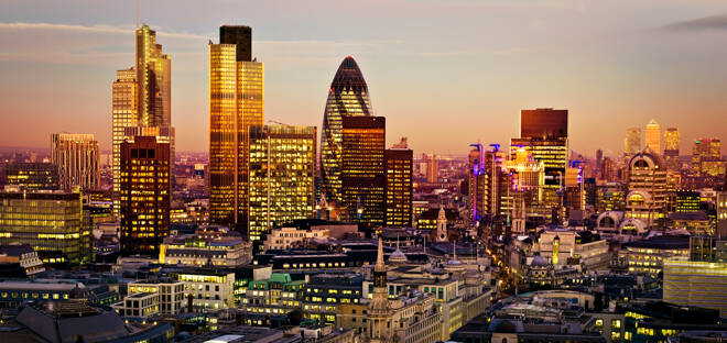 City of London at twilight