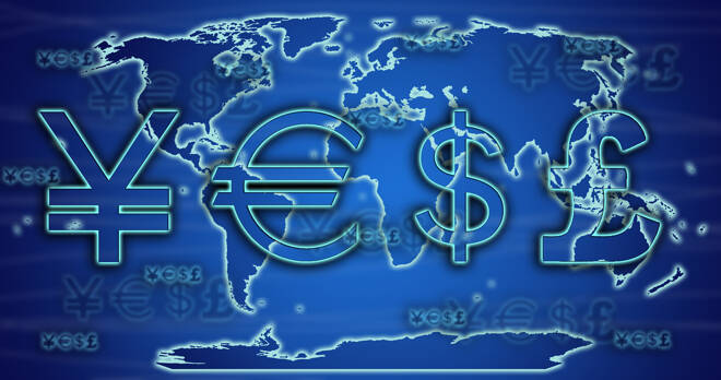 World currency exchange rates on world map