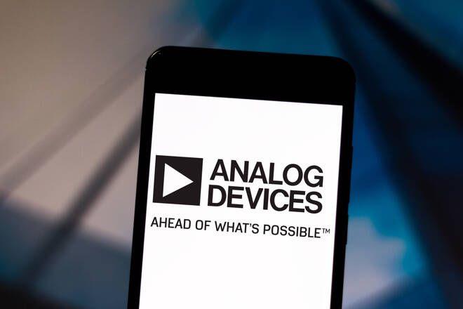 July 4, 2019, Brazil. In this photo illustration the Analog Devices logo is displayed on a smartphone.