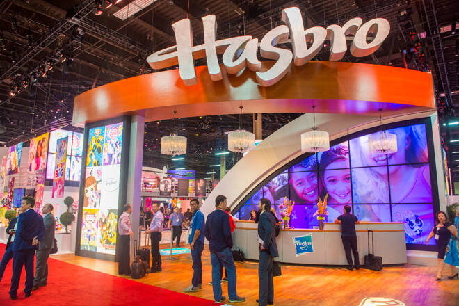 LAS VEGAS - JUNE 17 : The Hasbro booth at the Licensing Expo in Las Vegas , Nevada on June 17 2014. Licensing Expo is the licensing industry's largest annual event