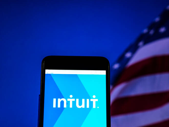 Intuit Inc. logo seen displayed on smart phone.