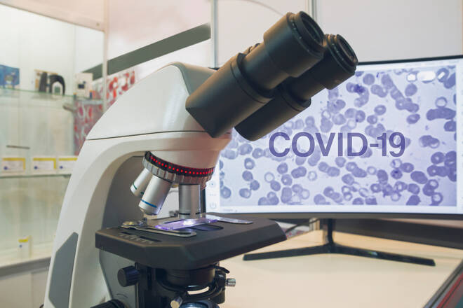 Microscope, laboratory, monitor, quarantined, virus COVID-19