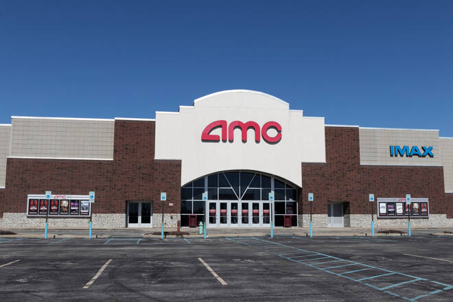 Indianapolis - Circa March 2021: AMC Movie Theater Location. AMC Theaters is having to adjust to the new normal of Social Distancing.