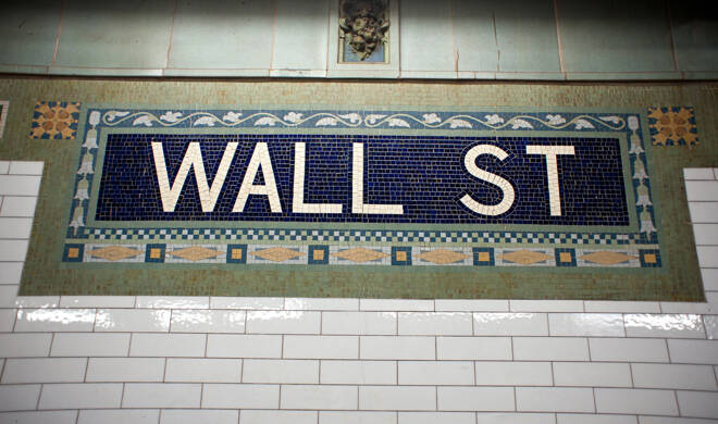 Wall street subway sign tile pattern in New York City Manhattan
