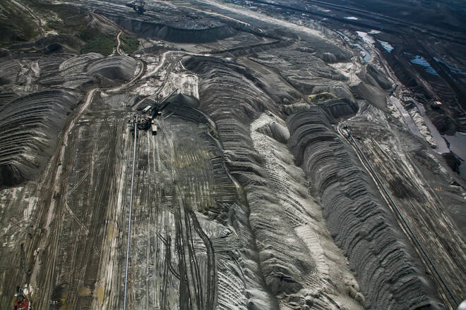 Coal mine, aerial view