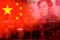 Flag of China with face of Mao Zedong on RMB (Yuan) 100 bill. Do