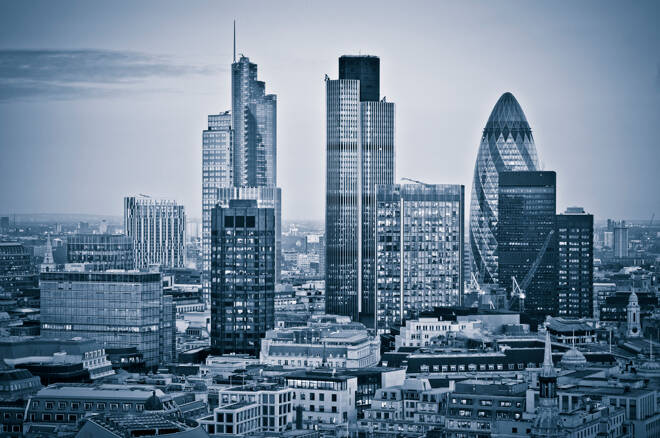 City of London one of the leading centres of global finance.this view includes Tower 42 Gherkin,Willis Building, Stock Exchange Tower and Lloyd`s of London