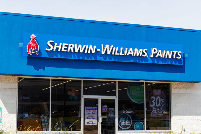 Champaign - Circa August 2019: Sherwin-Williams retail paint and coating store. Sherwin Williams is listed on the NYSE as SHW I