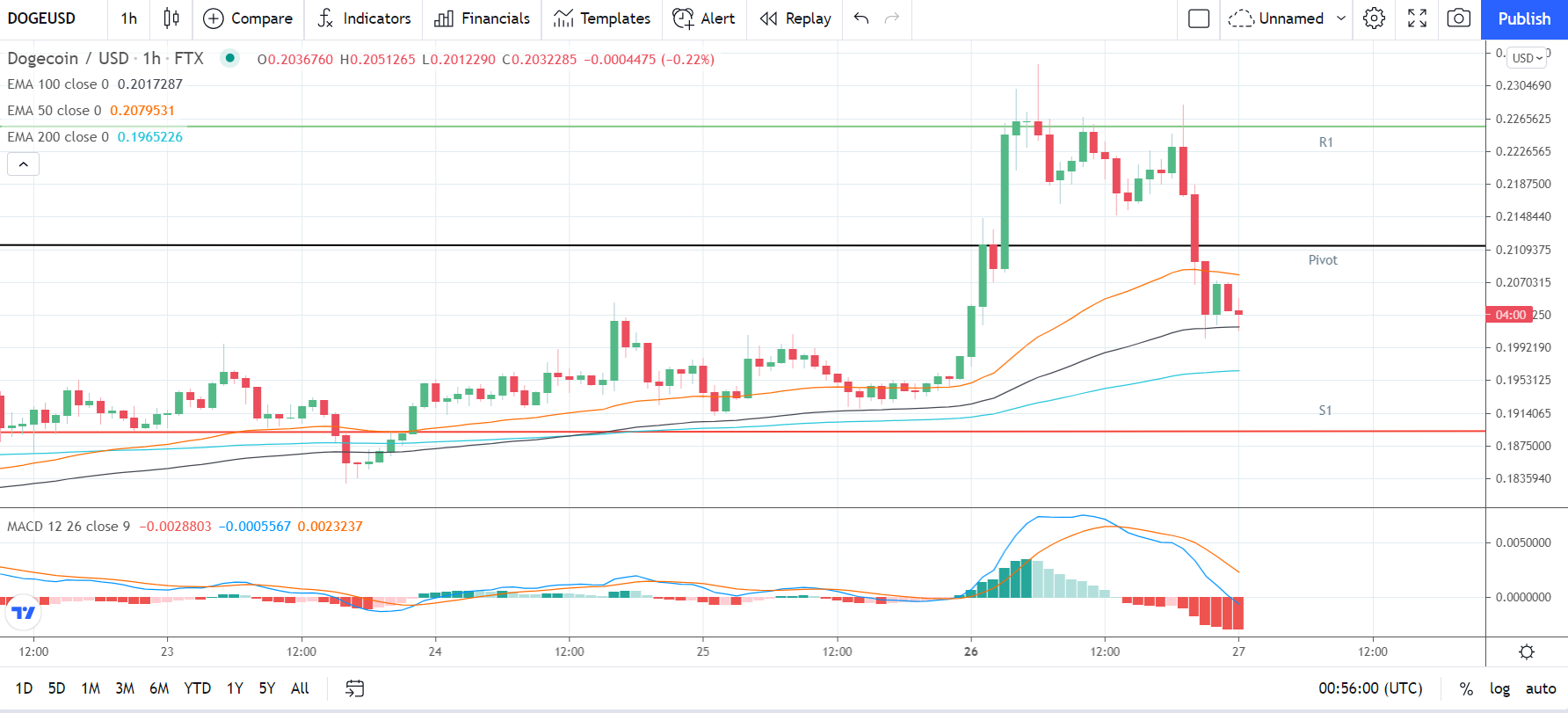 DOGEUSD 270721 Hourly Chart