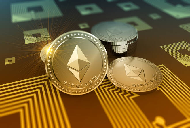 Shiny Ethereum crypto-currency background