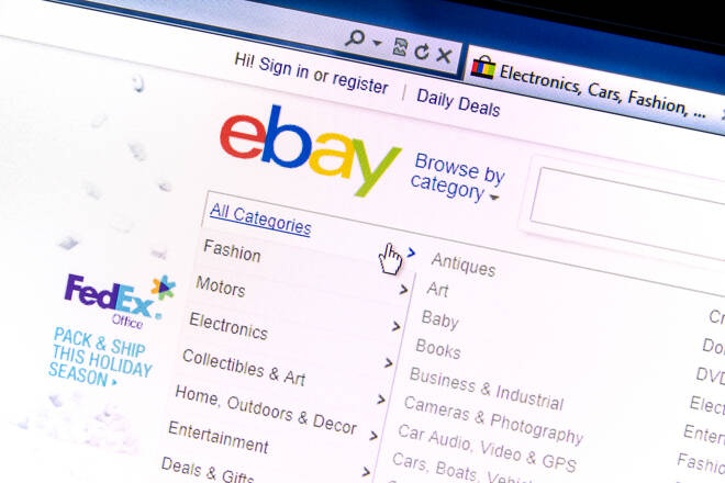ebay website display on computer screen