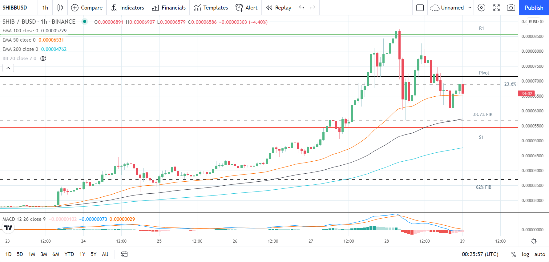 SHIBUSD 291021 Hourly Chart