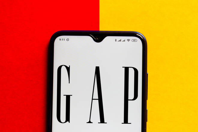 June 8, 2020, Brazil. In this photo illustration the GAP logo seen displayed on a smartphone