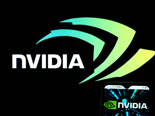 NVIDIA Corporation logo seen displayed on a smartphone