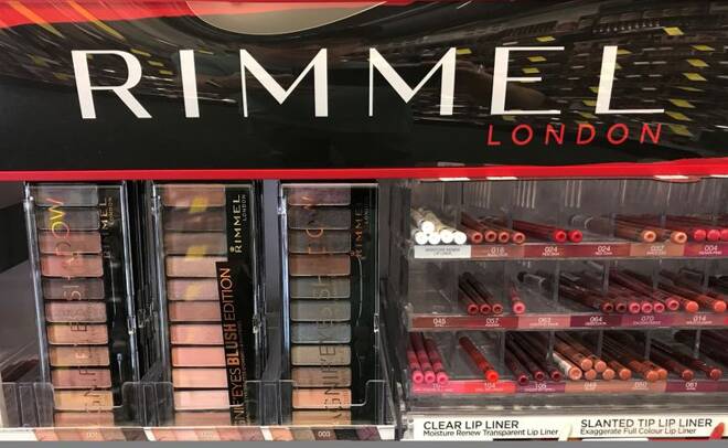 Rimmel cosmetics owned by Coty Brands are shown for sale in a retail store in Encinitas, California