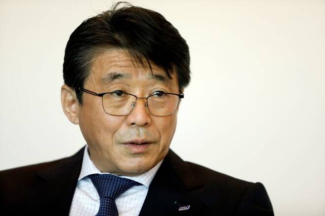 All Nippon Airways (ANA) Holdings Inc. President and CEO Shinya Katanozaka speaks during an interview with Reuters at the company's headquarters in Tokyo