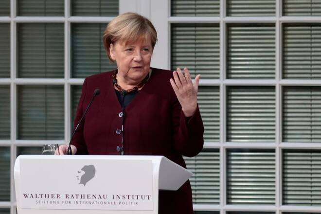 German Chancellor Merkel receives the Walther-Rathenau Award in Berlin