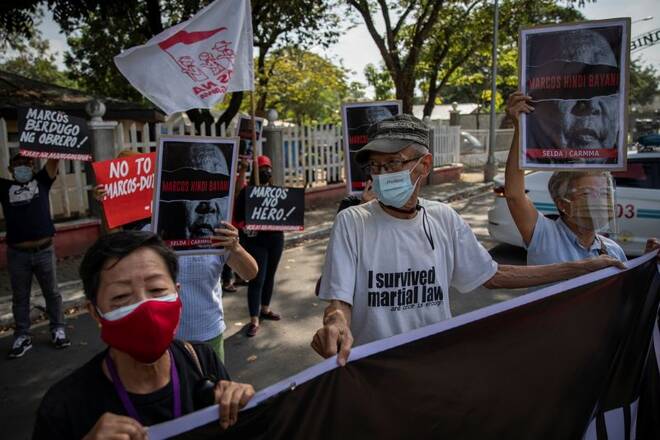 Philippine activists protest on fifth anniversary of late dictator Ferdinand Marcos' hero's burial
