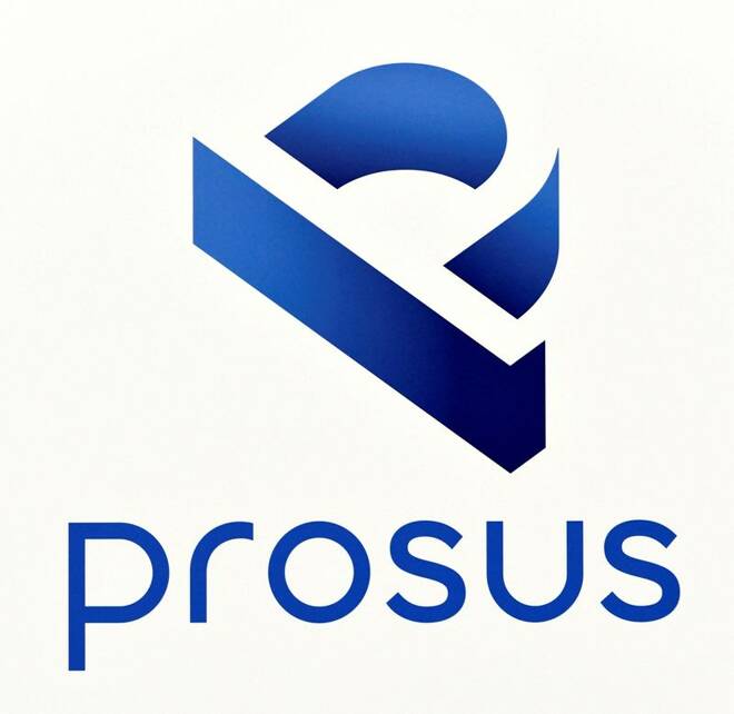 A logo of Prosus is diplayed at Amsterdam's stock exchange building as Prosus begins trading on the Euronext stock exchange in Amsterdam