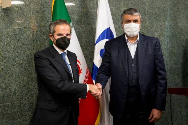 Head of Iran's Atomic Energy Organization Eslami meets with IAEA Director General Grossi in Tehran
