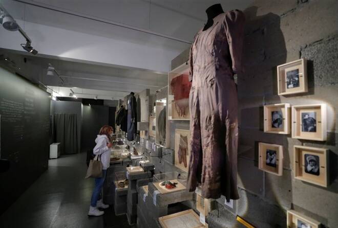Exhibits are on display in the museum of the human rights group Memorial in Moscow