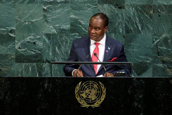 Foreign Minister of Sierra Leone, Kamara addresses the 72nd United Nations General Assembly at U.N. headquarters in New York