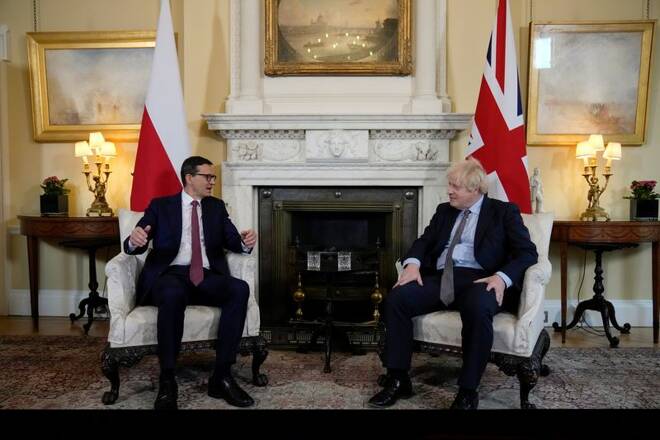 British PM Johnson hosts Polish PM Morawiecki on Downing Street in London