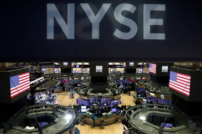 The floor of the New York Stock Exchange (NYSE) is seen after the close of trading in New York