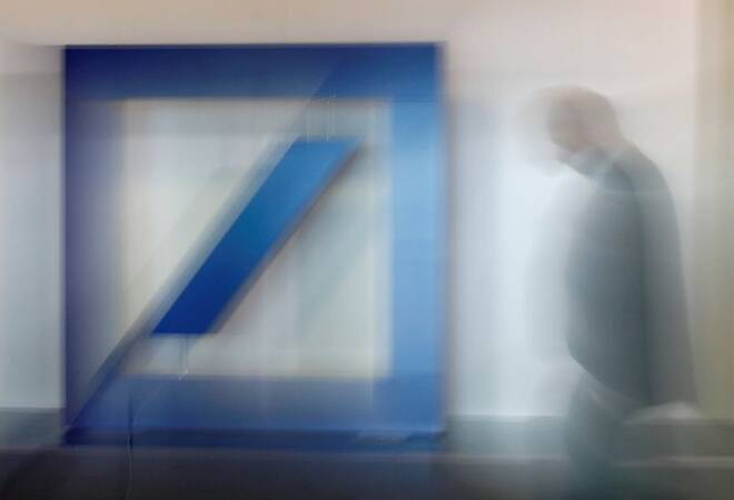 The logo of Germany’s Deutsche Bank