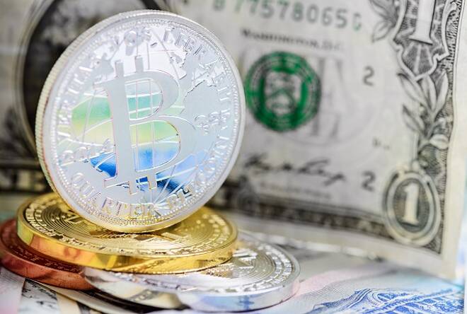 bitcoin coin over money