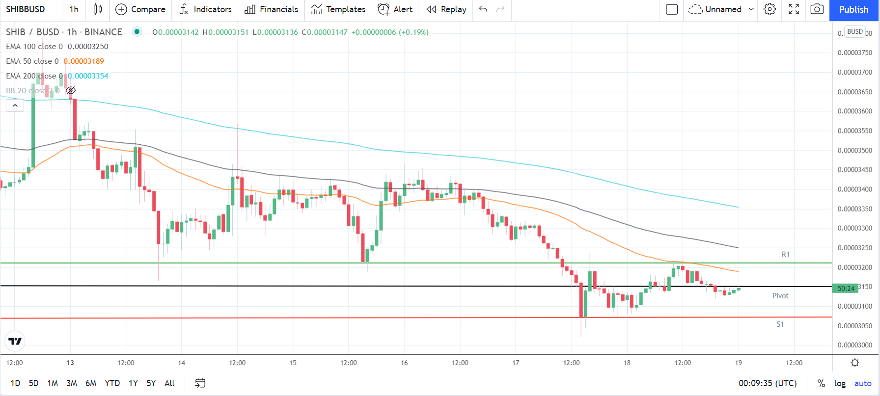 SHIBUSD 191221 Hourly Chart