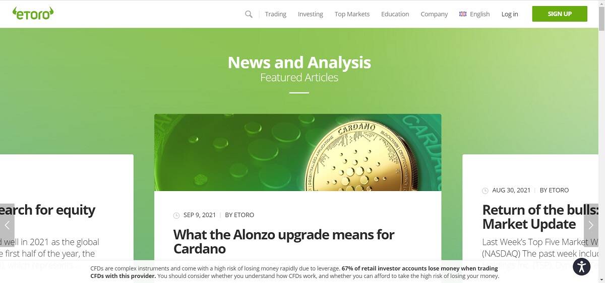 News and Analysis on the eToro website