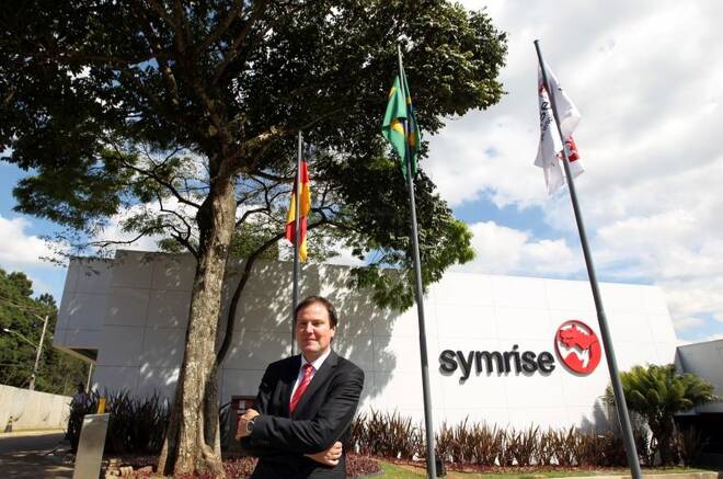 CEO of Symrise, Heinz-Juergen Bertram, poses in front of new Center of Excellence in Brazil