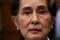Myanmar's leader Aung San Suu Kyi attends a hearing at the International Court of Justice in The Hague